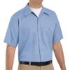 Red Kap mens Short Sleeve Wrinkle-Resistant Cotton Work Shirt Light Blue Medium view 1