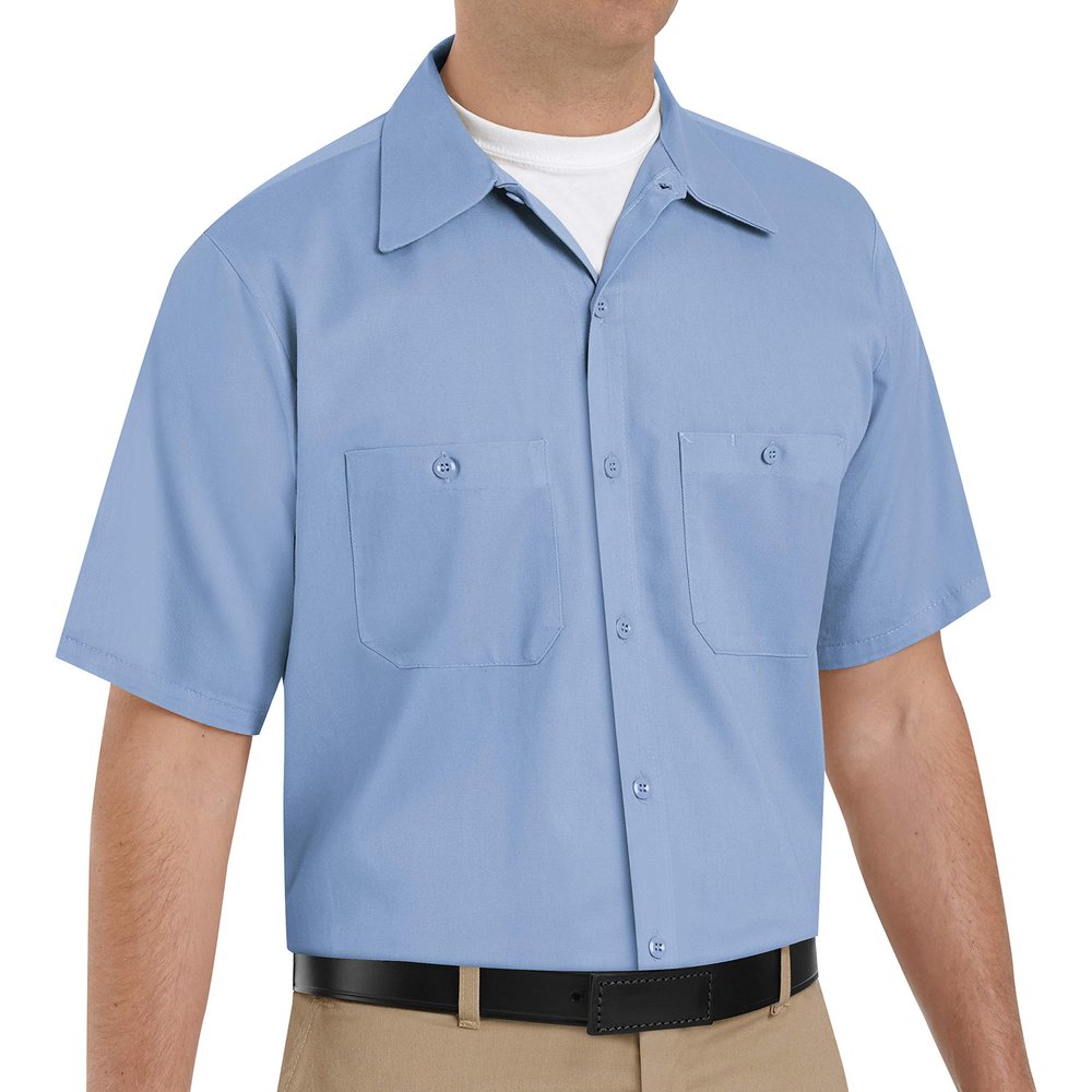 Red Kap mens Short Sleeve Wrinkle-Resistant Cotton Work Shirt Light Blue 2X-Large