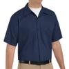 Red Kap mens Short Sleeve Wrinkle-Resistant Cotton Work Shirt Navy X-Large view 1