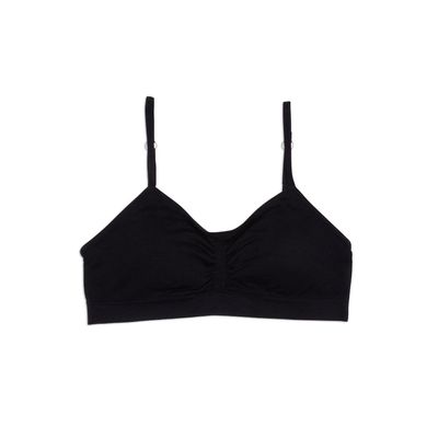 Maidenform Girl Big Girls' Slim Seamfree Ruched Crop, Black, Medium