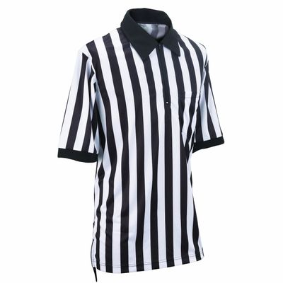 Adams USA Smitty FBS101 Football Officials Polyester Short Sleeve Shirt (Black/White, Small)