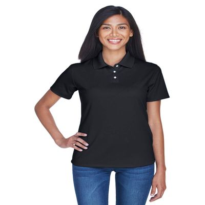 UltraClub Ladies' Cool & Dry Stain-Release Performance Polo L BLACK
