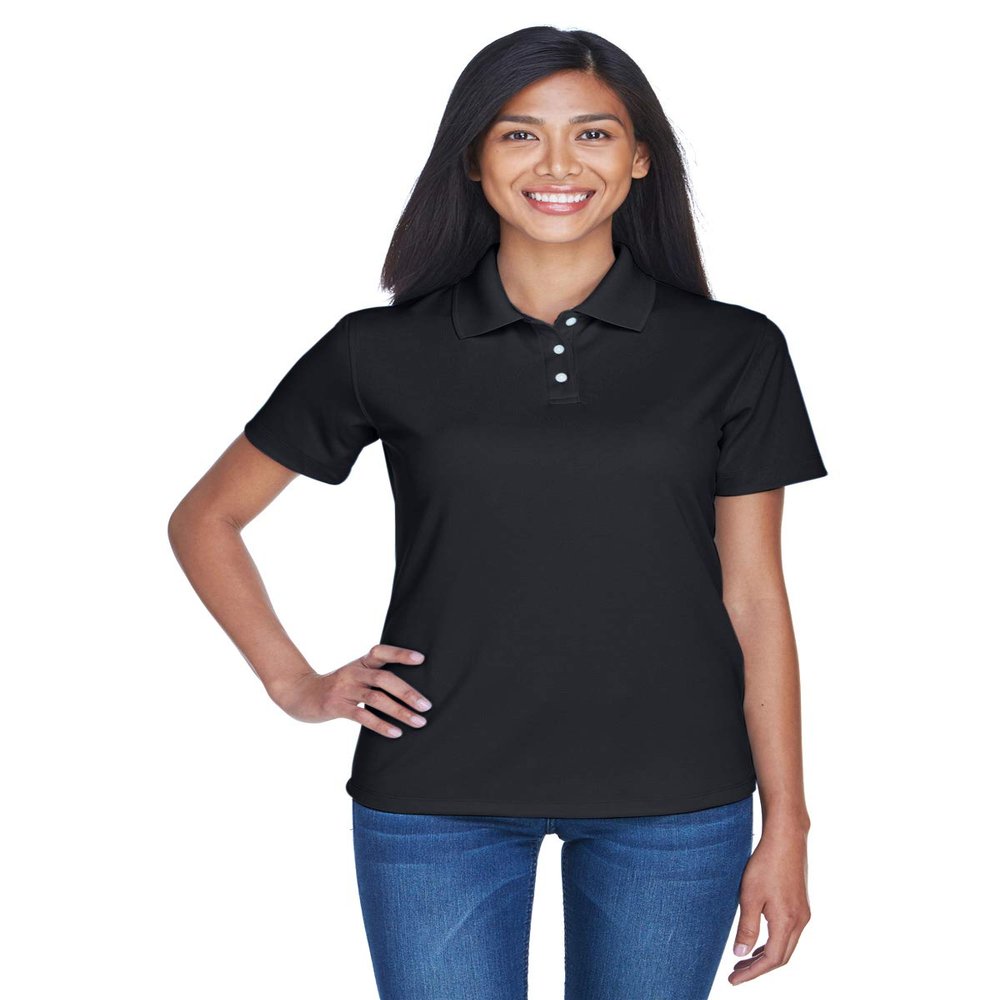 UltraClub Ladies' Cool & Dry Stain-Release Performance Polo L BLACK