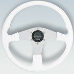 Uflex Corse-W/S Corse Steering Wheel - White Grip with Silver Spokes, 13.8" (350 mm)
