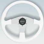 Uflex Corse-W/S Corse Steering Wheel - White Grip with Silver Spokes, 13.8" (350 mm)
