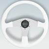 Uflex Corse-W/S Corse Steering Wheel - White Grip with Silver Spokes, 13.8" (350 mm) view 1