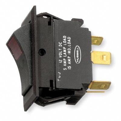 Lighted Rocker Switch, Spdt, 5 Connections