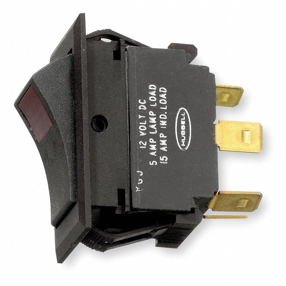 Lighted Rocker Switch, Spdt, 5 Connections