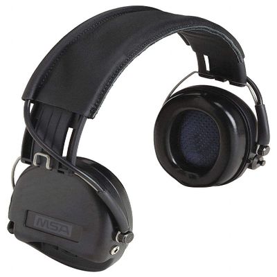 MSA 10061285 Supreme Pro Electronic Earmuff with Leather Headband, Black Earcups, Foam Sealing Rings, NRR: 18 dBA, Designed for Both Left and Right-Handed Shooters