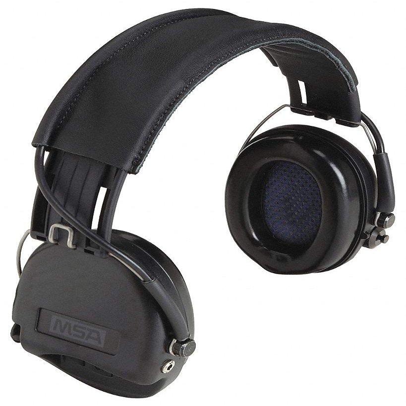 MSA 10061285 Supreme Pro Electronic Earmuff with Leather Headband, Black Earcups, Foam Sealing Rings, NRR: 18 dBA, Designed for Both Left and Right-Handed Shooters