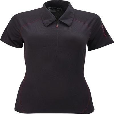 Salomon Women's Moto Polo Tee, Black, X-Small