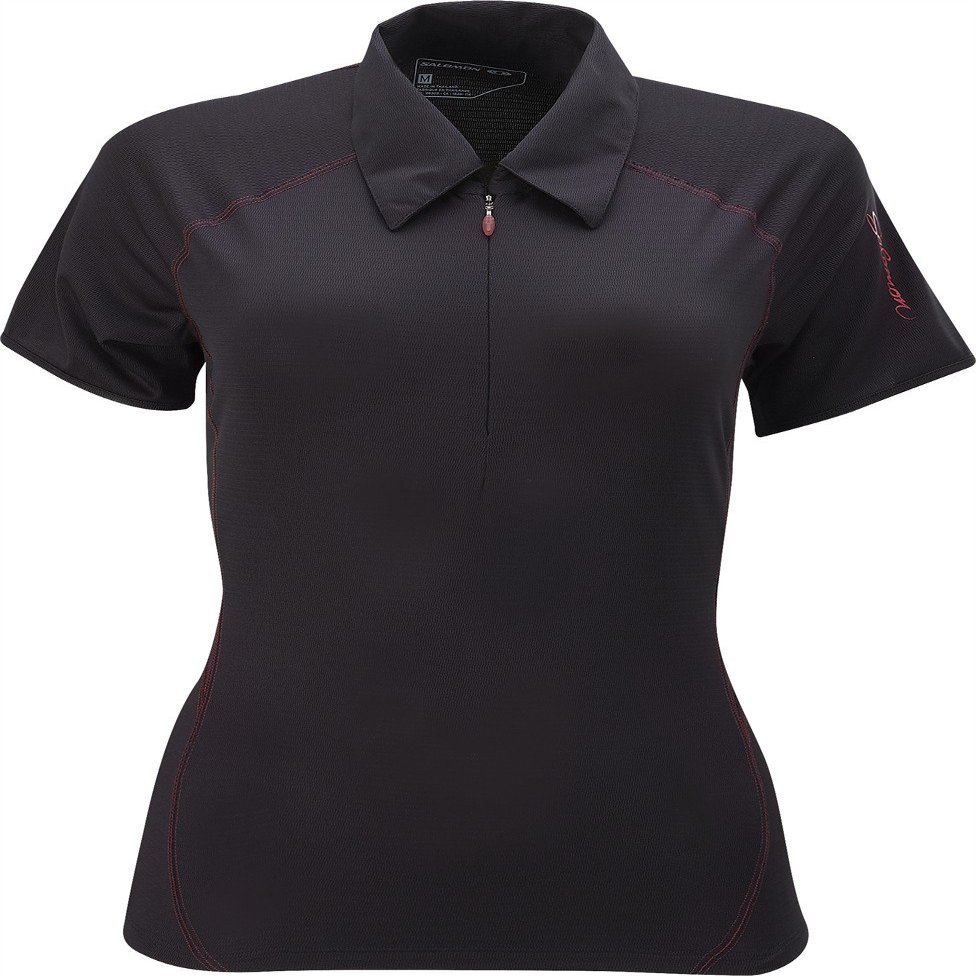 Salomon Women's Moto Polo Tee, Black, X-Small