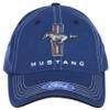 Mustang Running Horse Tri-Bar Blue and White Hat view 1