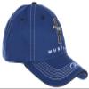 Mustang Running Horse Tri-Bar Blue and White Hat view 2