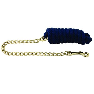 Aime Imports Basic Poly Lead Rope with Chain Navy