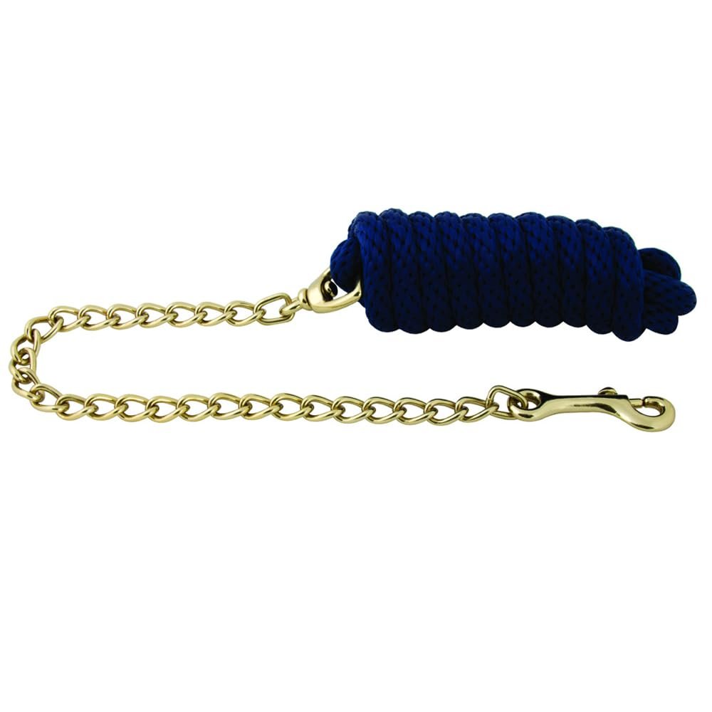 Aime Imports Basic Poly Lead Rope with Chain Navy