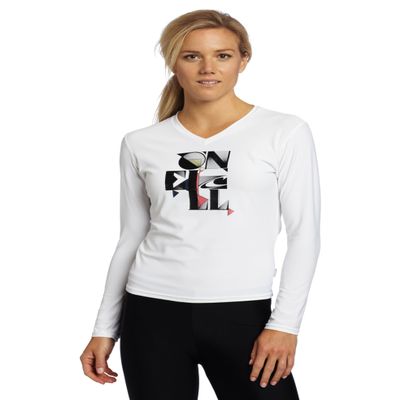 O'Neill Wetsuits Women's Tech 24/7 Long Sleeve V-Neck, White, Large