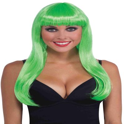 Forum Novelties Women's Neon Long Glamour Costume Wig, Neon Green, One Size