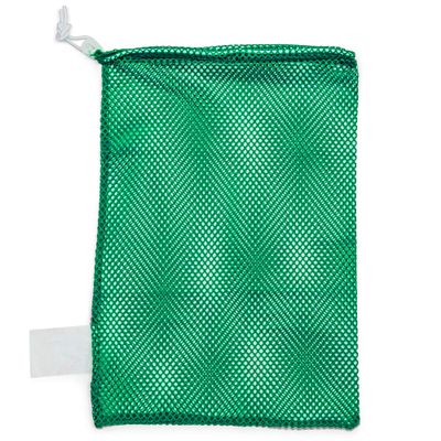 Champion Sports Mesh Sports Equipment Bag- Green, 12" x 18"- Multipurpose, Nylon Drawstring Bag w/ Lock and ID Tag, for Sports Equipment, Balls, Swimming Gear - Breathable Stuff Sack