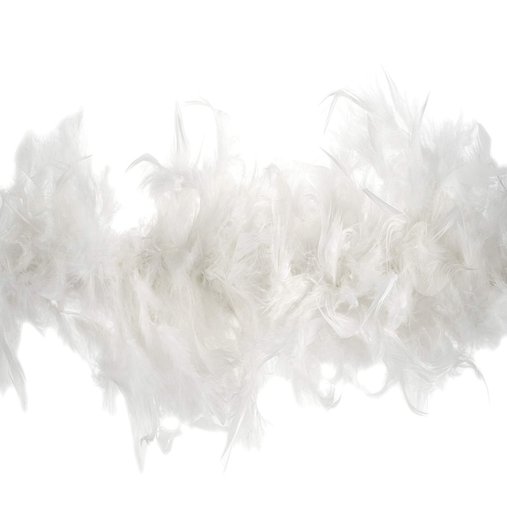 Trimits Marabou Feather Boa Fancy Dress for Parties, Festivals, Pride, Hen Do, Stag Do, Halloween, Christmas, 1.8m x 12cm, White