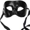 Black V Venetian Mask Masquerade Halloween Costume view 2