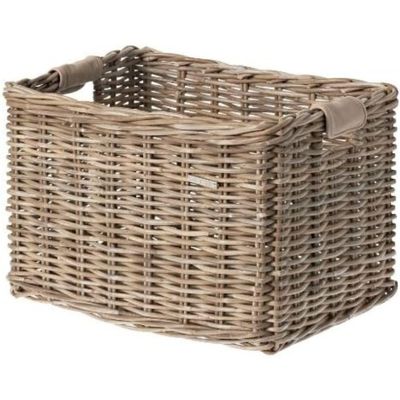 Basil Dorset Luxury Rattan Front Basket - Nature Grey, Medium