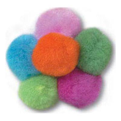 Trimits Pom Poms 25mm Assorted Neon: 100pk