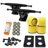 Yocaher Longboard Skateboard Trucks Wheels Combo Set 71mm Wheels + 7"/180mm Heavy Duty Aluminum Black Trucks, Bearing, Riser Pad, and Skateboard Longboard Cruiser Hardware view 1