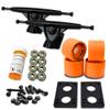 Yocaher Longboard Skateboard Trucks Wheels Combo Set 71mm Wheels + 7"/180mm Heavy Duty Aluminum Black Trucks, Bearing, Riser Pad, and Skateboard Longboard Cruiser Hardware view 1