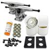 Yocaher Longboard Skateboard Trucks Combo Set 71mm Wheels + 7"/180mm Heavy Duty Aluminum Polished Trucks, Bearing, Riser Pad, and Longboard Hardware Package (Solid White Wheels & Polished Trucks) view 1