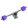 Yocaher Longboard Skateboard Trucks Combo Set 71mm Wheels + 7"/180mm Heavy Duty Aluminum Polished Trucks, Bearing, Riser Pad, and Longboard Hardware Package (Solid Purple Wheel & Polished Trucks) view 2