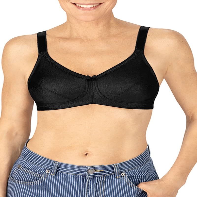 Amoena Women's Rita Wire-Free with Coolmaxa Pockets Bra, Black, 34D