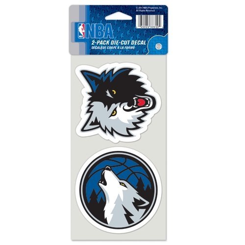 Wincraft NBA Minnesota Timberwolves 48690011 Perfect Cut Decal (Set of 2), 4" x 4"