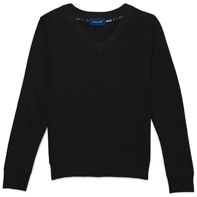 CLASSROOM Boys 2-7 Unisex Long Sleeve V-Neck Sweater, Black, X-Small