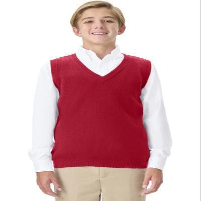 CLASSROOM Little Boys' Uniform Sweater Vest, Red, X-Small