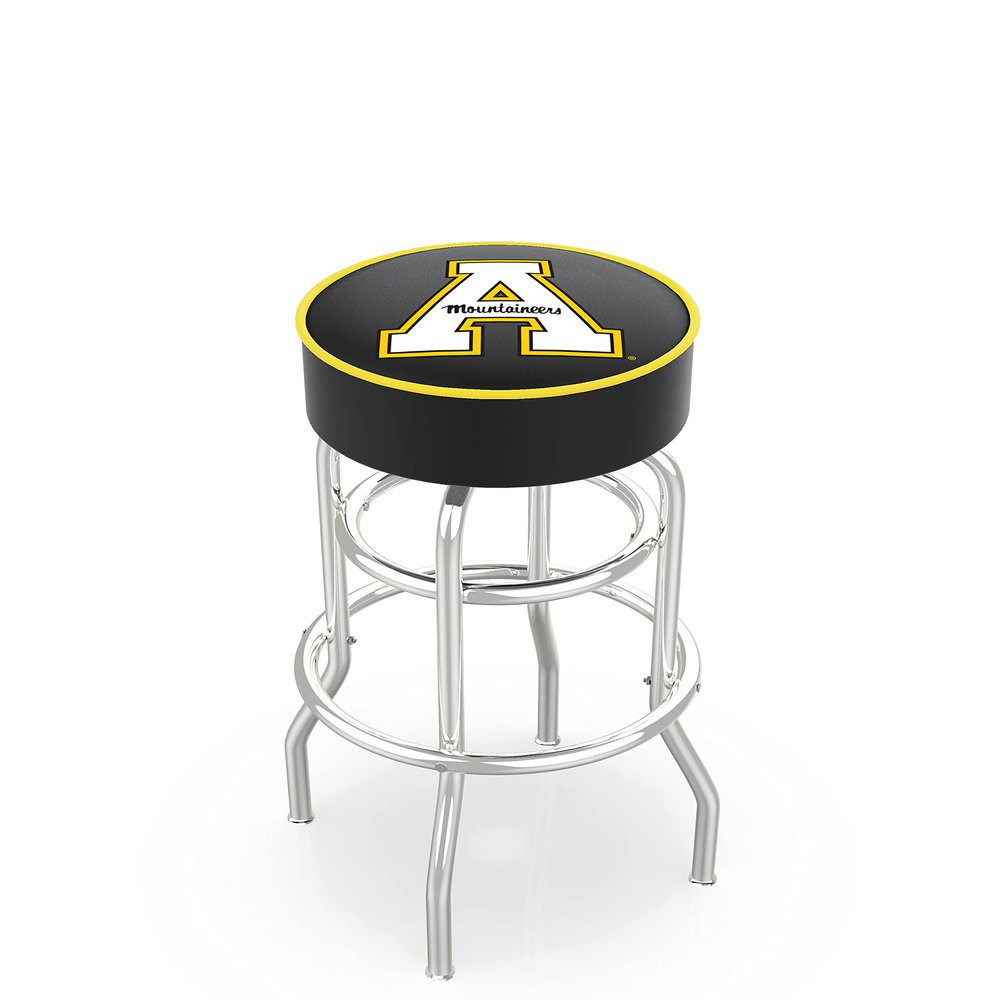L7C1 Appalachian State 25" Double-Ring Swivel Counter Stool with Chrome Finish