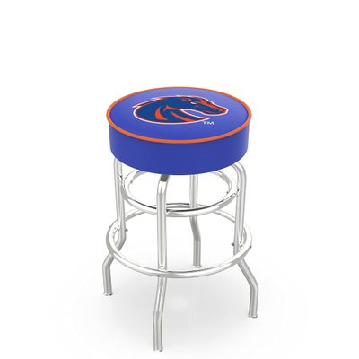 L7C1 Boise State 25" Double-Ring Swivel Counter Stool with Chrome Finish