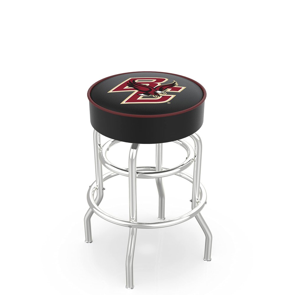 HBS L7C1 Boston College 25" Double-Ring Swivel Counter Stool with Chrome Finish