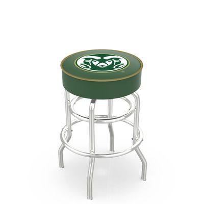 L7C1 Colorado State 25" Double-Ring Swivel Counter Stool with Chrome Finish