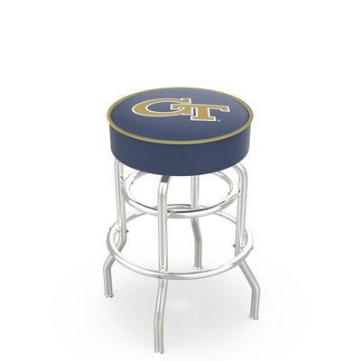L7C1 Georgia Tech 25" Double-Ring Swivel Counter Stool with Chrome Finish