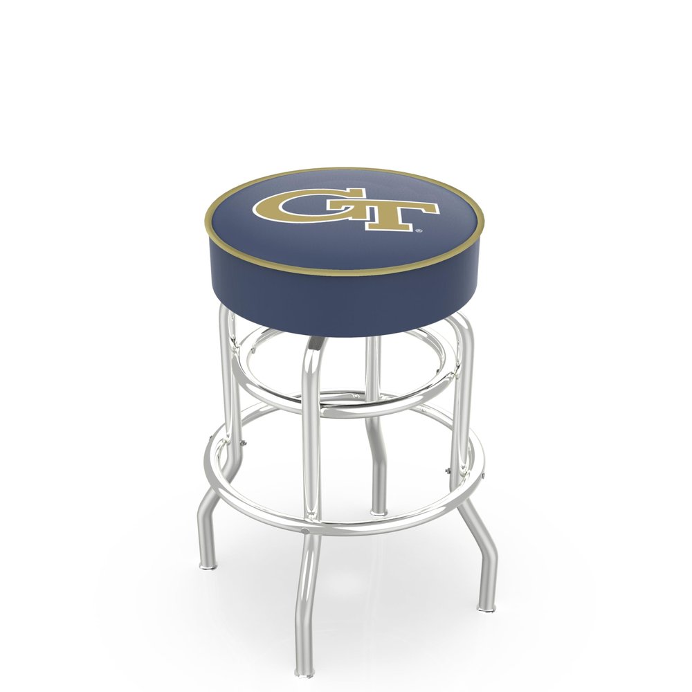 L7C1 Georgia Tech 25" Double-Ring Swivel Counter Stool with Chrome Finish