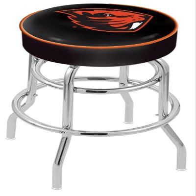 L7C1 Oregon State 25" Double-Ring Swivel Counter Stool with Chrome Finish