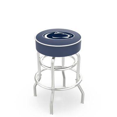 HBS L7C1 Penn State 25" Double-Ring Swivel Counter Stool with Chrome Finish