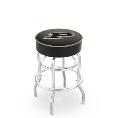 L7C1 Purdue 25" Double-Ring Swivel Counter Stool with Chrome Finish