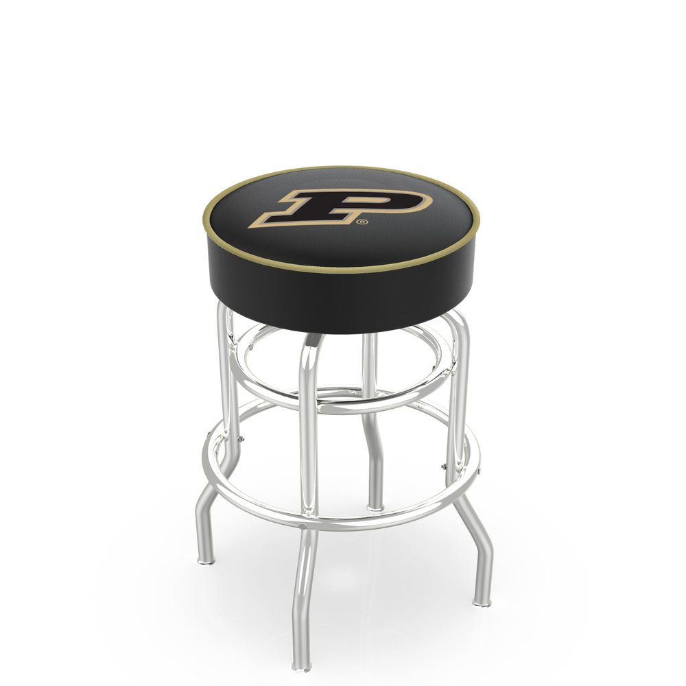 L7C1 Purdue 25" Double-Ring Swivel Counter Stool with Chrome Finish