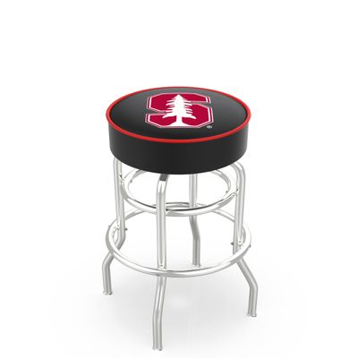 L7C1 Stanford 25" Double-Ring Swivel Counter Stool with Chrome Finish