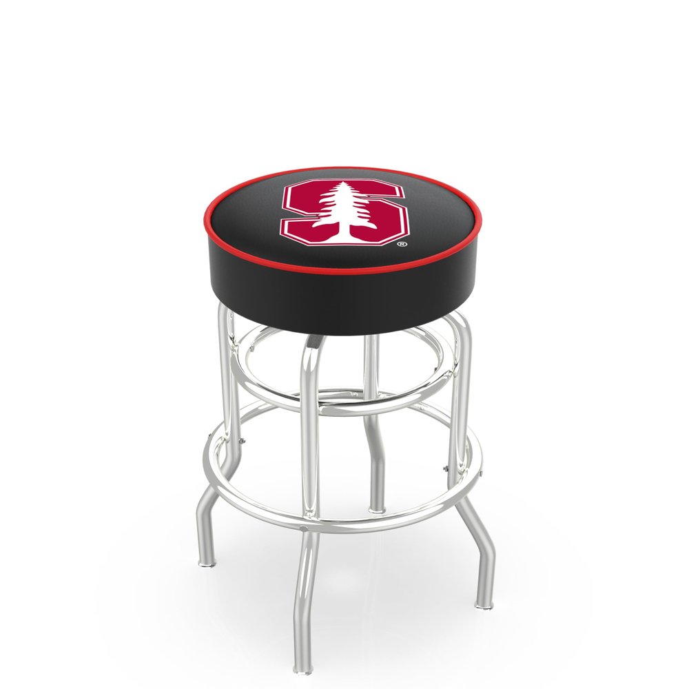 L7C1 Stanford 25" Double-Ring Swivel Counter Stool with Chrome Finish