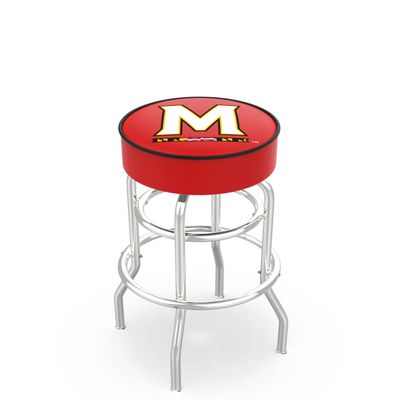 L7C1 Maryland 25" Double-Ring Swivel Counter Stool with Chrome Finish