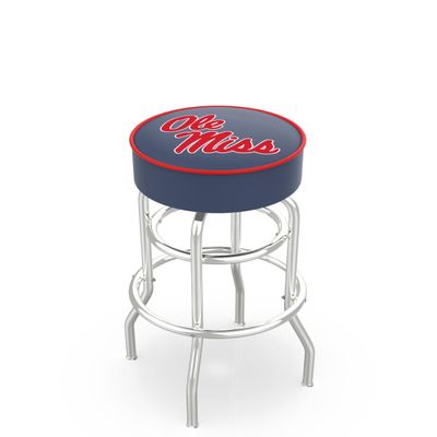 HBS L7C1 Ole' Miss 25" Double-Ring Swivel Counter Stool with Chrome Finish