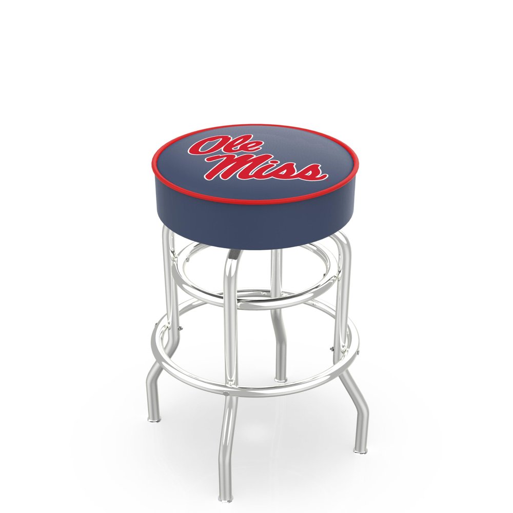 HBS L7C1 Ole' Miss 25" Double-Ring Swivel Counter Stool with Chrome Finish